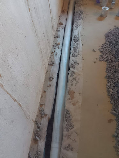 French drain installed in the basement
