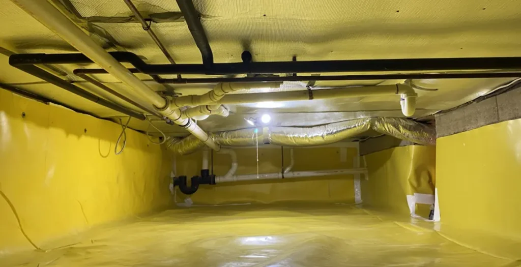 An encapsulated crawl space